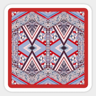 Handmade Purple and Red Geometry Sticker